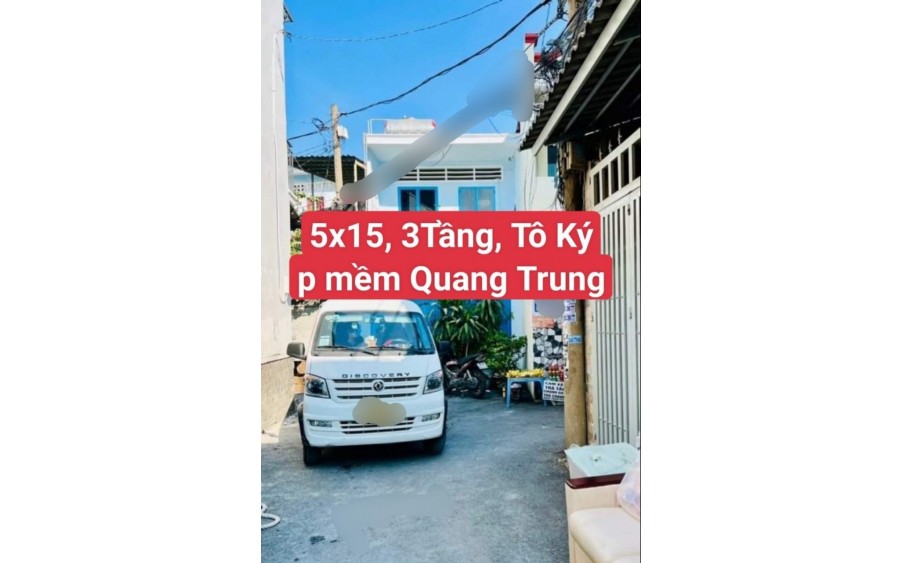 Bán gấp nhà 3TẦNG 75M2 NGANG 5M CHỈ HƠN 3TỶ TÔ KÝ, PM QUANG TRUNG Q.12